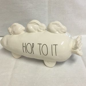 Rae Dunn Easter Hop to it carrot decoration New